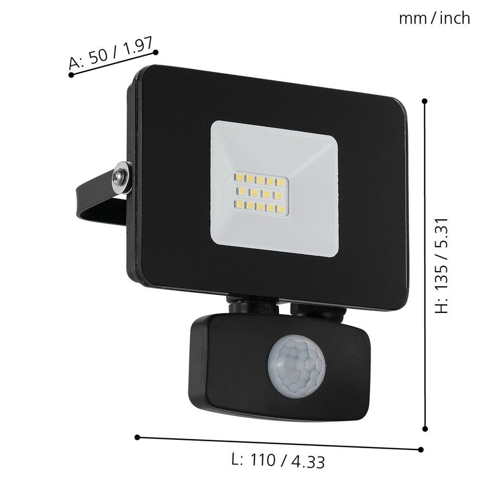 Eglo Faedo 3 vanjska/reflektor, led, 10w, sa senzorom, crna  slika 3