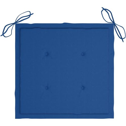 Stolica za ljuljanje s kraljevsko plavim jastukom od tikovine slika 6
