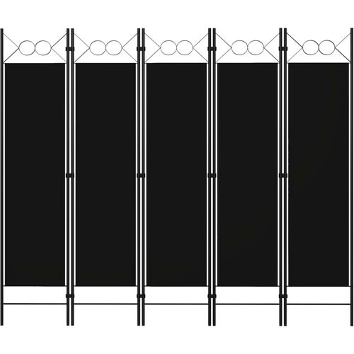 Sobna pregrada s 5 panela crna 200 x 180 cm slika 19