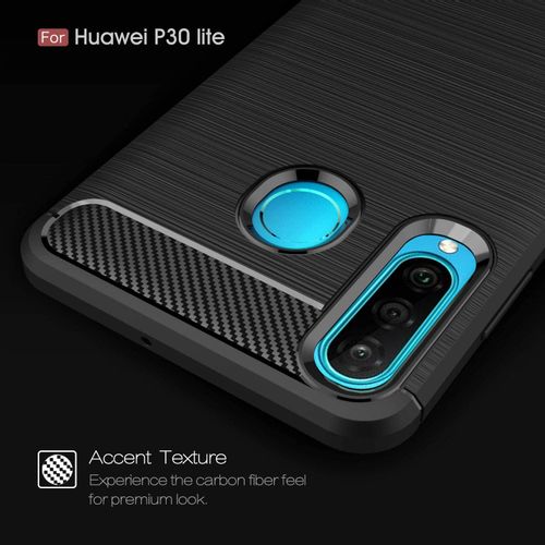 Techsuit Carbon Silicone maska za Huawei P30 lite / P30 lite New Edition – crna slika 4