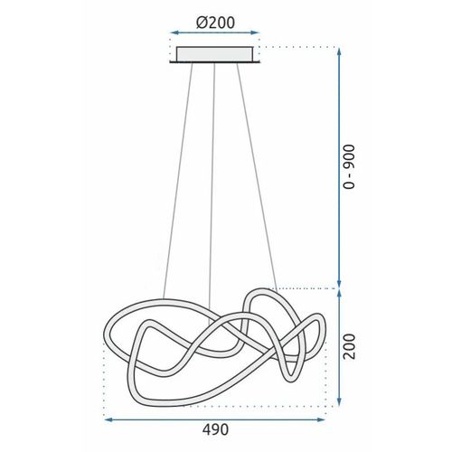 TOOLIGHT Moderna LED stropna svjetiljka + daljinski upravljač EVE App820-CP crna slika 11