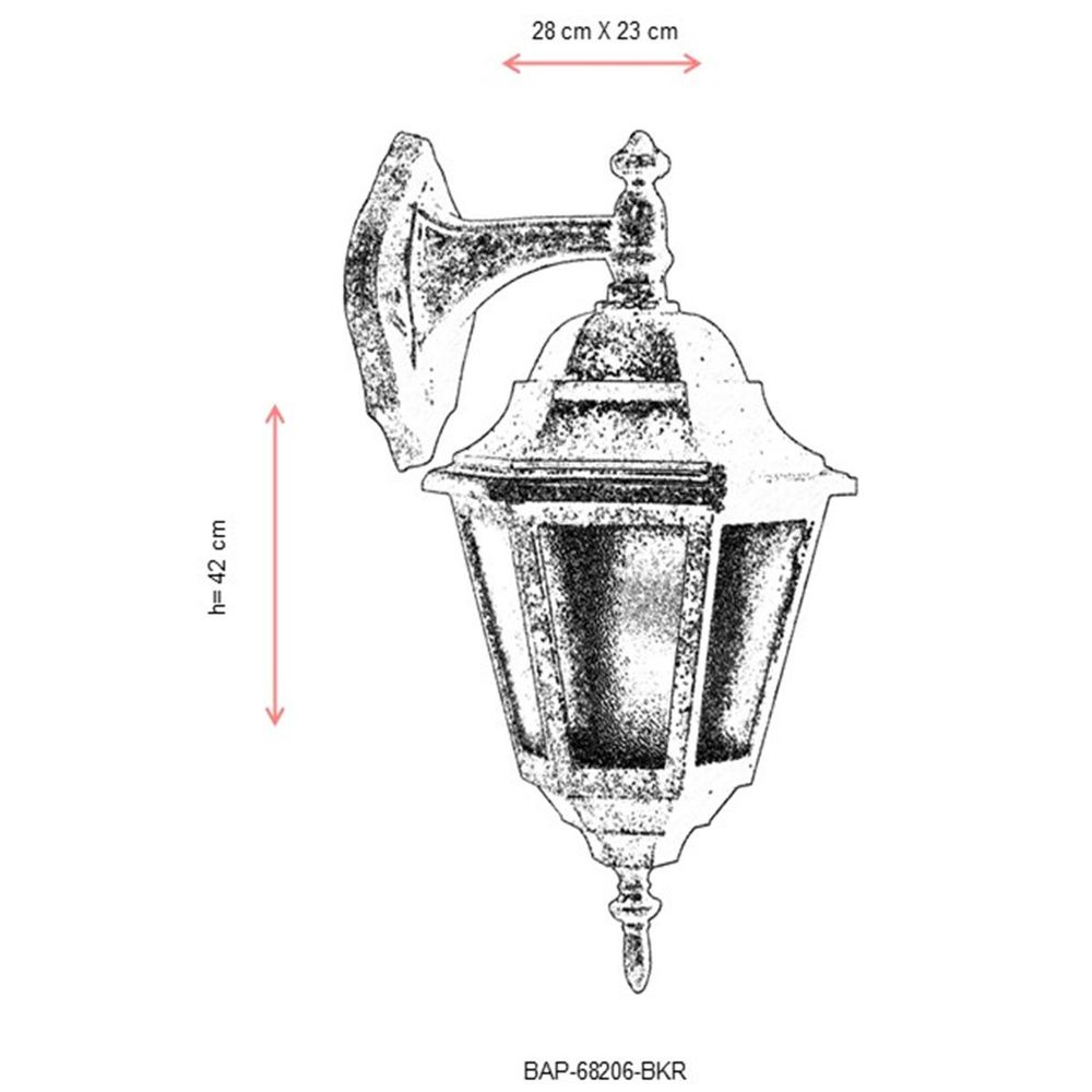 BAP-68206-BKR Smeđa Spoljna Zidna Lampa slika 3