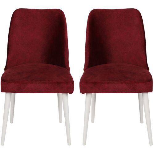 Woody Fashion Set stolica (2 komada), Bordo crvena Bijela boja, Nova 782 slika 2