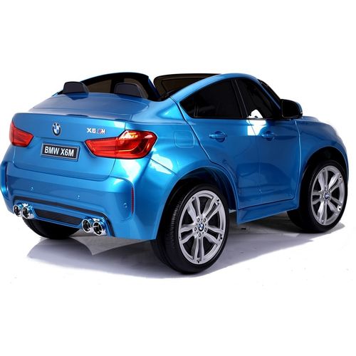 Licencirani BMW X6 M plavi lakirani - dvosjed - auto na akumulator slika 11