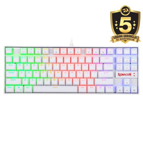 REDRAGON KUMARA K552 RGB MEHANIČKA TIPKOVNICA BIJELA CRVENI PREKIDAČI slika 1