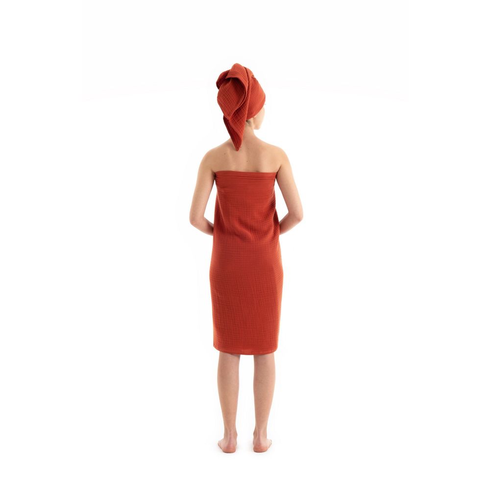Set Ručnika Muslin - Crvena Terakota (2 Komada) slika 3