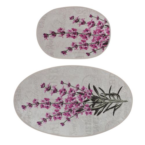 Lavender DJT Multicolor Bathmat Set (2 Pieces) slika 5