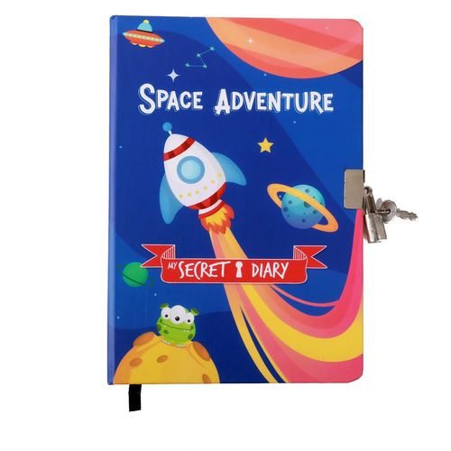 Dnevnik s ključem iTotal A5 80g 96L Space adventure XL2283 slika 1