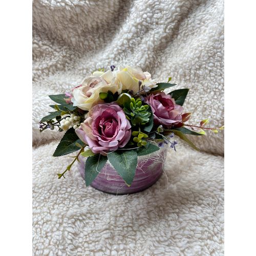 7seas365 ukrasni dekor - Šarene ruže srebrno roza zdjela slika 1