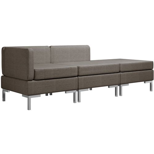 3-dijelni set sofa od tkanine smeđe-sivi slika 8