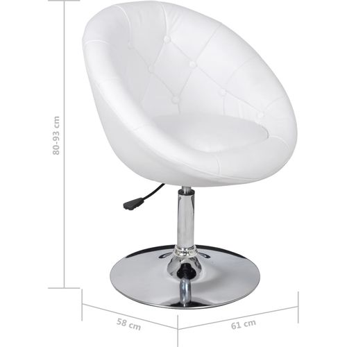 Barski stolac od umjetne kože bijeli slika 39