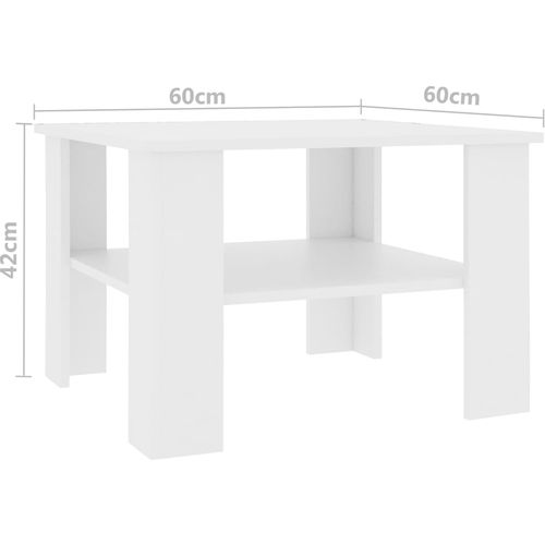 Stolić za kavu bijeli 60 x 60 x 42 cm od iverice slika 11