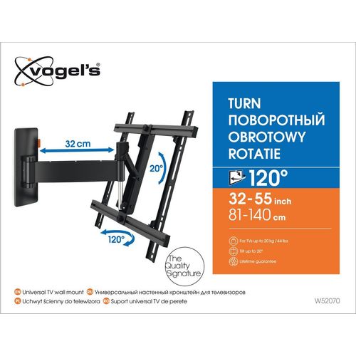 Vogels W52070, zidni stalak za ekrane od 32"-55" sa nagibom i pomakom, 120st slika 3