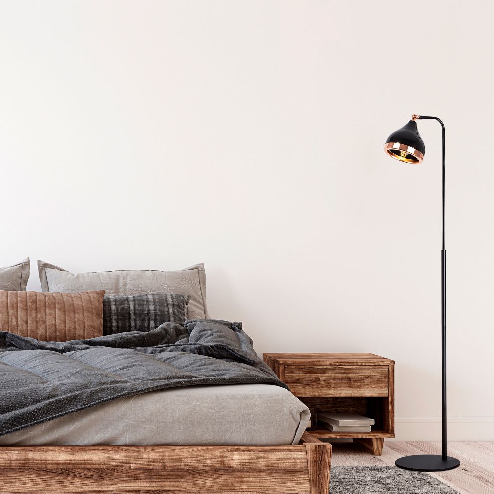 Yıldo - NT - 146 Crni Bakrov Podni Lampa slika 2