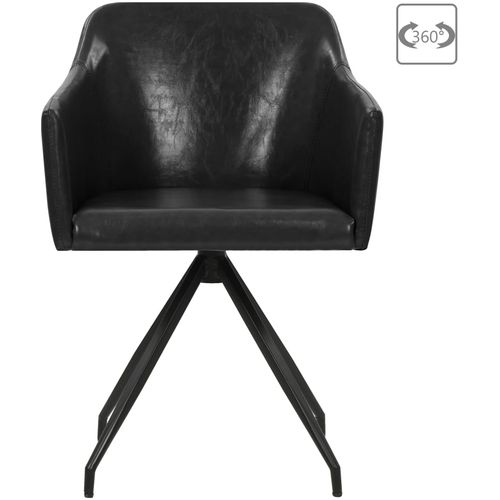 Blagovaonske stolice od umjetne kože okretne 4 kom crne slika 39