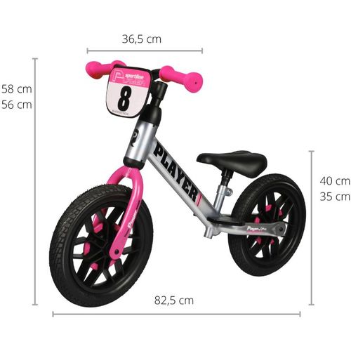 Qplay dječji bicikl bez pedala Player roza slika 3