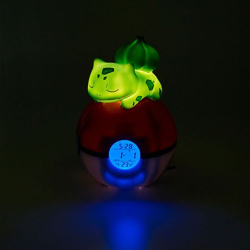 Pokemon Bullbasaur Pokeball lamp alarm clock slika 7