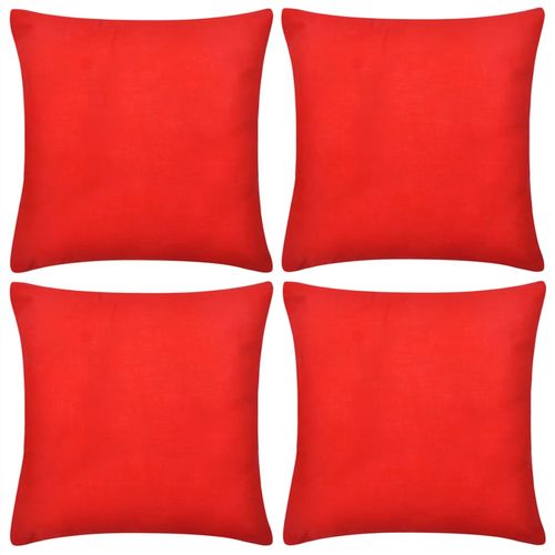 130917 4 Red Cushion Covers Cotton 50 x 50 cm slika 14