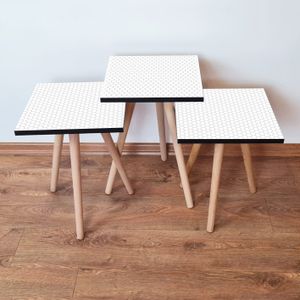 Set Nesting Stolova (3 Komada) 3Shp399 - Boje: Bijela, Bijela/Siva