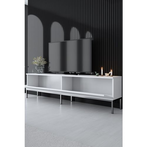 Lord - White, Silver WhiteSilver TV Stand slika 2