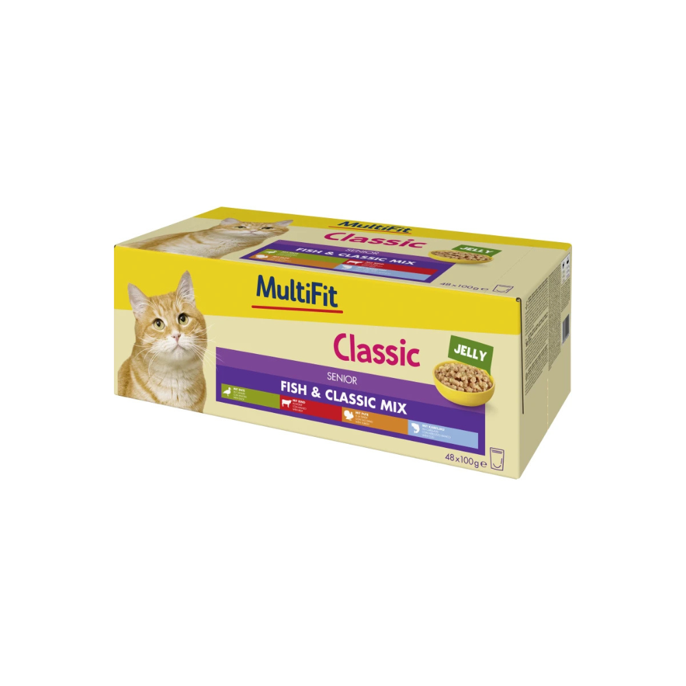 MultiFit Cat Senior Classic riba u želeu Multipack 48x100 g slika 1