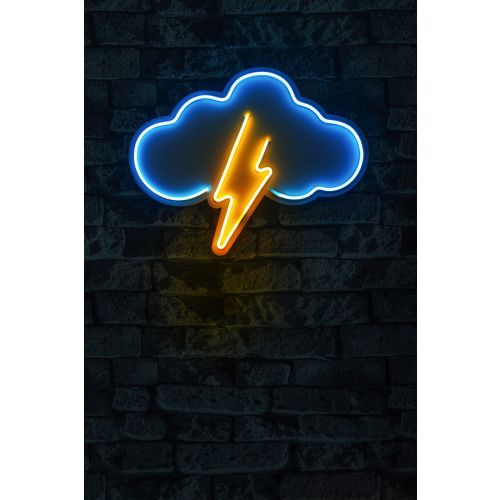 Wallity Ukrasna plastična LED rasvjeta, Thunder Storm - Blue, Yellow slika 2