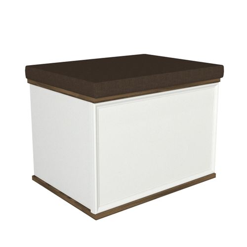 Woody Fashion Pouffe, Smeđa Bijela boja, Lonya - Brown, White slika 4