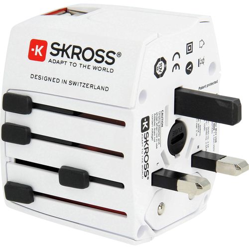 Skross adapter MUV Euro, Aus/Kina, UK, SAD/Japan + 2x USB-A slika 3