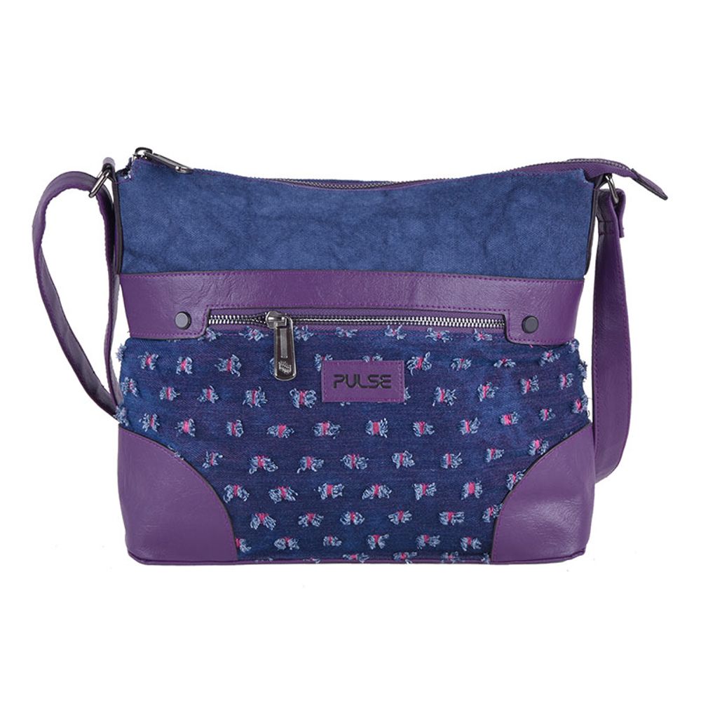 TORBA NA RAME PULSE GENOVA FLOWER JEANS 121516 slika 1