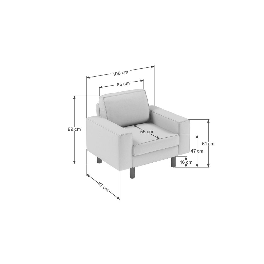 Sofa za Jednu Osobu Sparrow 1 - Noćno Plava Orah slika 4