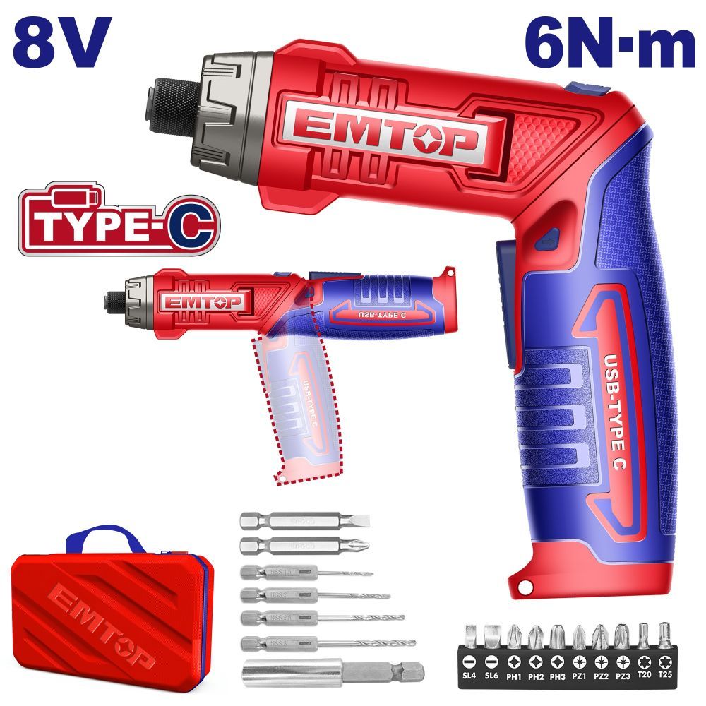 Akumulatorski odvijač ECSR0803 Emtop slika 1