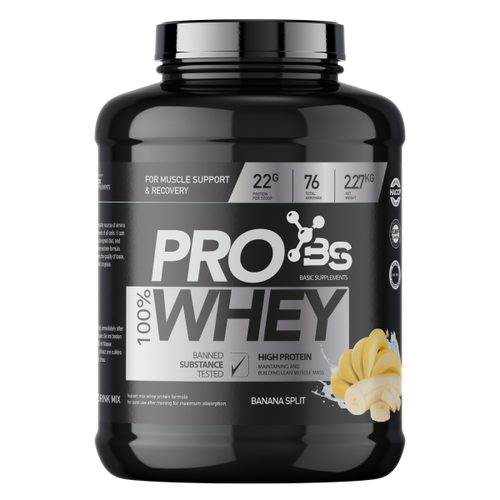 100% PRO WHEY 2.27KG BASIC SUPPLEMENTS -  Banana Split slika 1