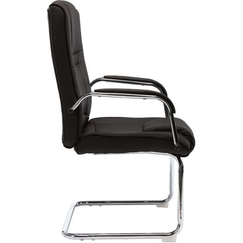 Konzolna uredska stolica od umjetne kože crna slika 3