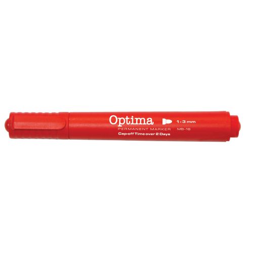 Marker permanentni OPTIMA MB16 3mm okrugli vrh crveni, pakiranje 12/1 slika 1