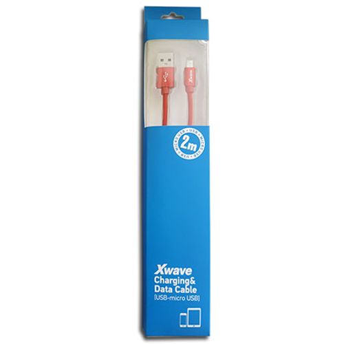 USB kabl /USB 2.0 (tip A -muški) -Micro USB (tip A -muški) /dužina 2m/UPLETEN/crveni slika 1