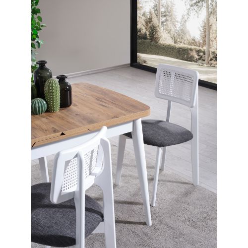 Milla - White, Natural White
Natural Extendable Dining Table & Chairs Set (4 Pieces) slika 6