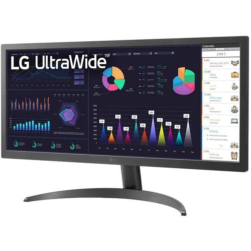 LG 26WQ500-B 25.7" IPS UltraWide FHD 2560x1080@75 Hz, 21:9, 1000:1, 1ms, 250 cd/m2, 178°/178°, HDR 10, 2 HDMI, AMD FreeSync, Tilt, VESA 100x100 mm, Black, 3yw slika 3