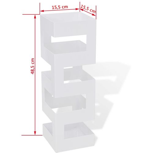 Bijeli Pravokutni Držač za Kišobrane i Štapove Čelik 48,5 cm slika 14