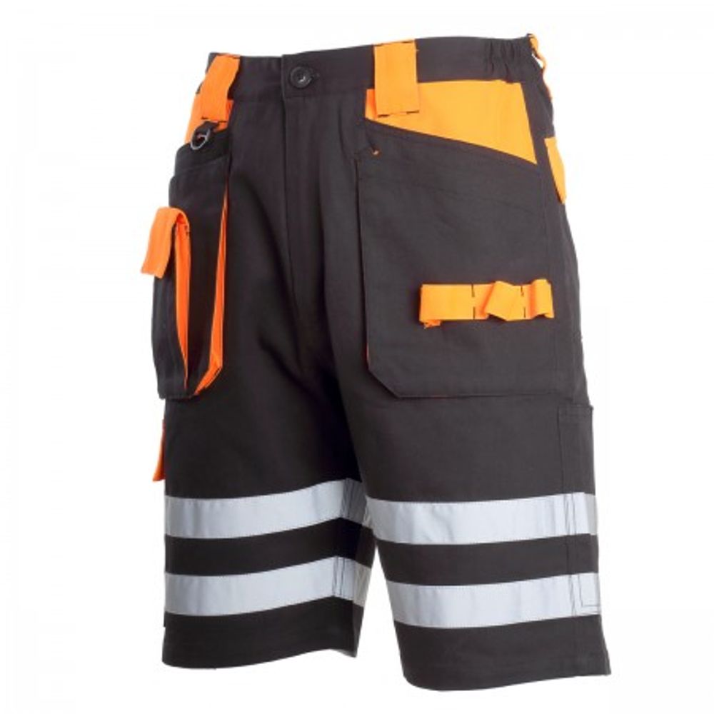 HLAČE KRATKA CRNA ORANŽA 100% KUTICA L  L4070603 slika 1