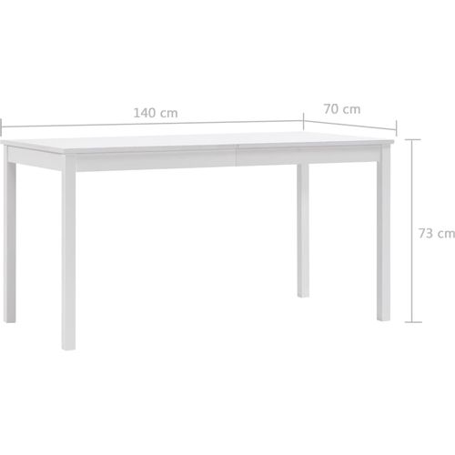 Blagavaonski stol bijeli 140 x 70 x 73 cm od borovine slika 23