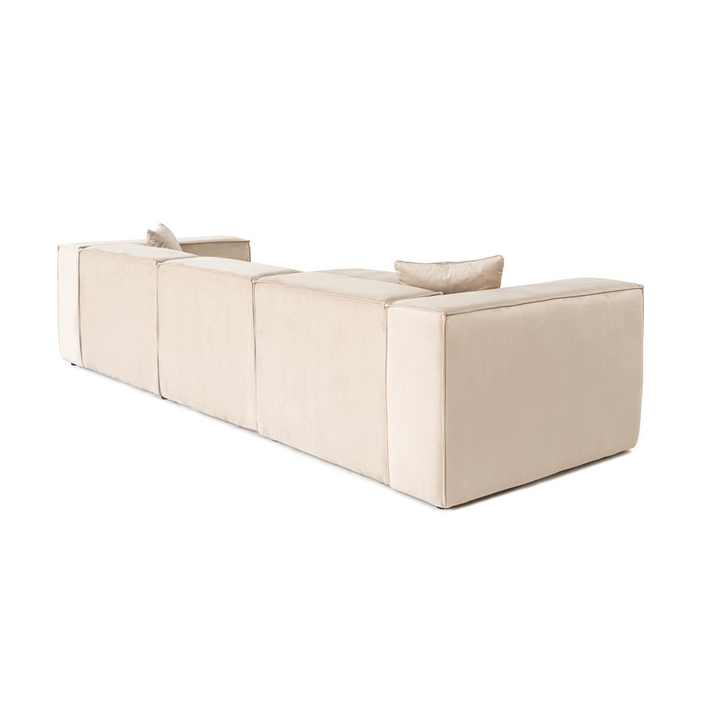 Ugaona Sofa 'Lora' (L1-O1-1R-POUFFE) - Krema Boja slika 8