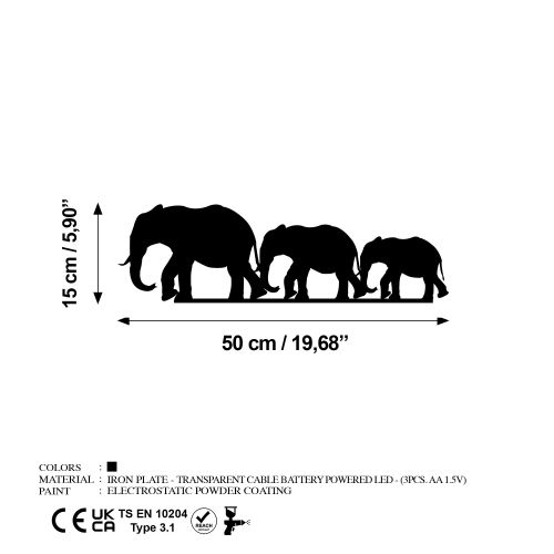 Wallity Metalna zidna dekoracija Elephant 070 slika 7