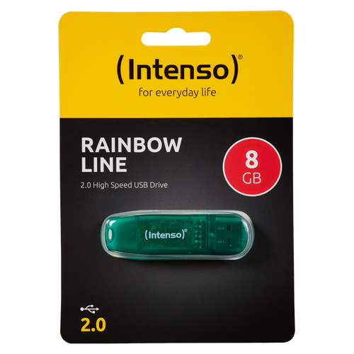 (Intenso) USB Flash drive 8GB Hi-Speed USB 2.0, Rainbow Line, ZELENI - USB2.0-8GB/Rainbow slika 1