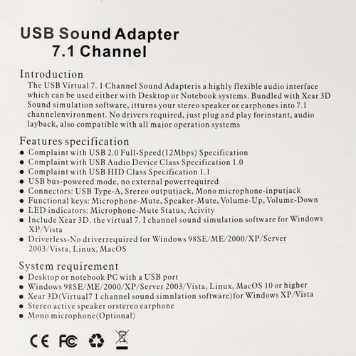 USB 2.0 zvucna karta 7.1 JWD-Sound3 slika 6