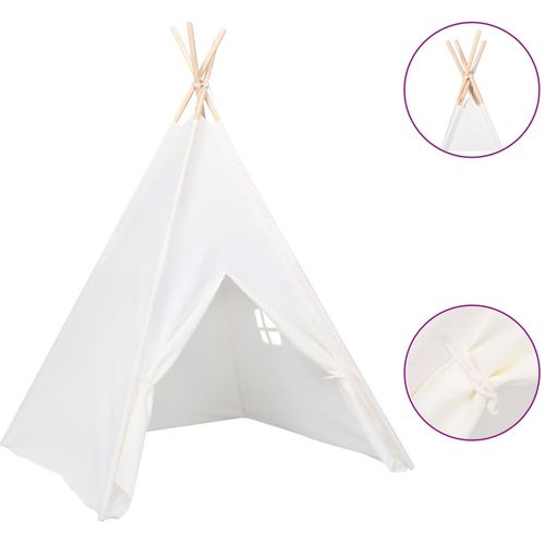 Dječji šator tipi od breskvine kore bijeli 120 x 120 x 150 cm slika 16