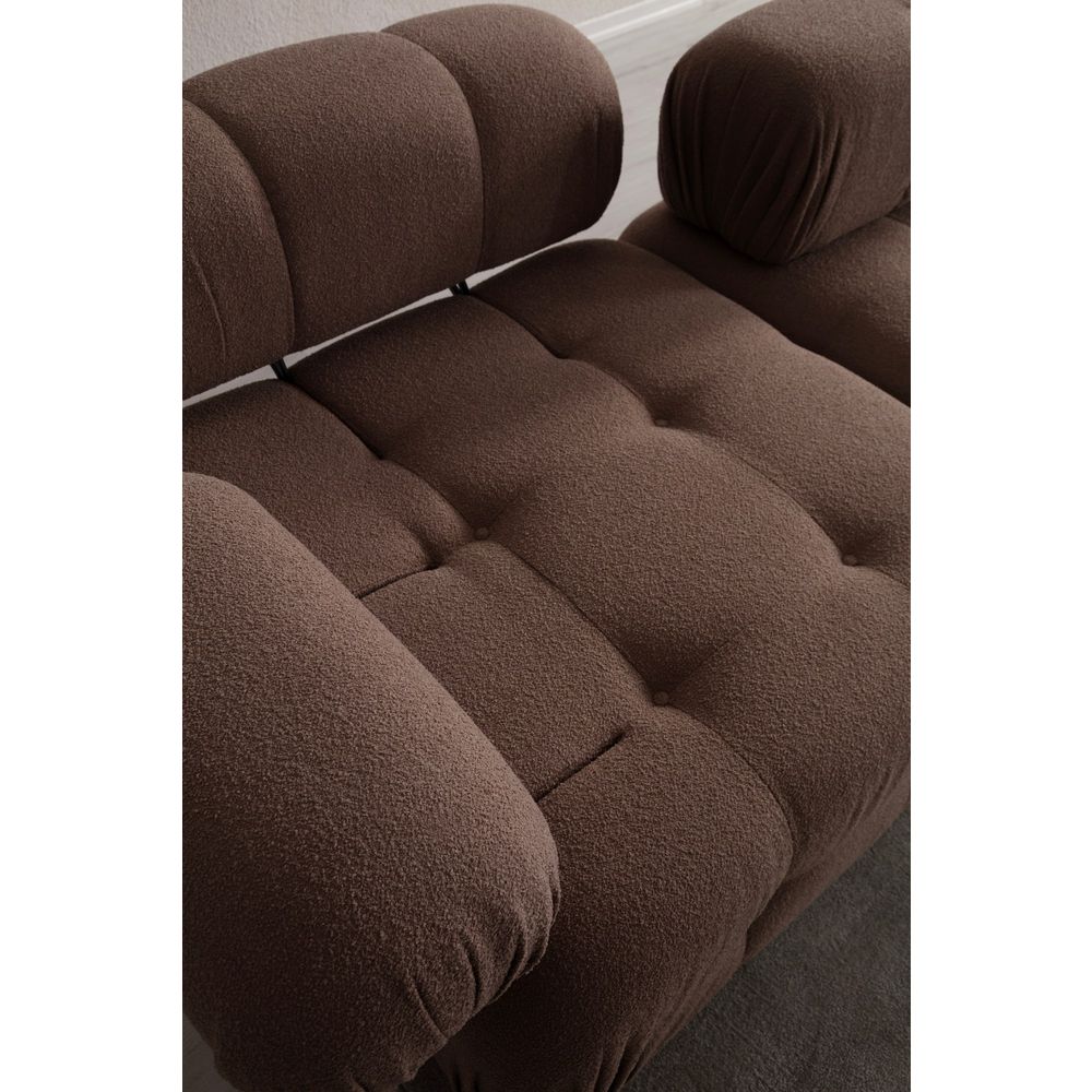 Doblo 3 Sjedala (L1-Pouffe-1R) - Cappuccino 3-Sjedalna Sofa slika 4
