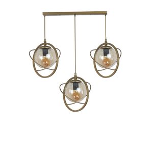 Nepal 3 Lü Sıralı Eskitme Bal Camlı Sarkıt Antique Chandelier