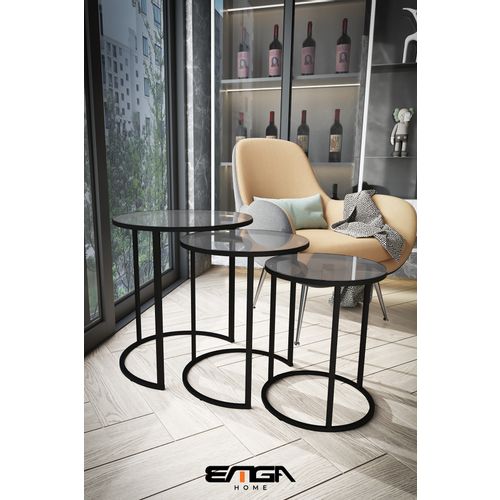 Pera - Transparent Transparent Nesting Table (3 Pieces) slika 3