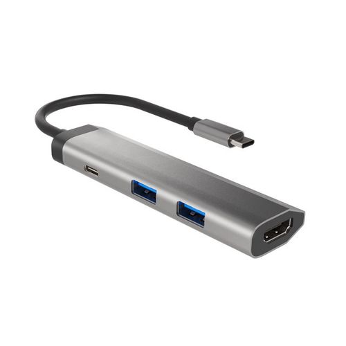 Natec NMP-1984 FOWLER SLIM, USB Type-C 3-in-1 Multi-port Adapter (USB3.0 Hub + HDMI + PD), Max. 100W Output, Grey slika 7