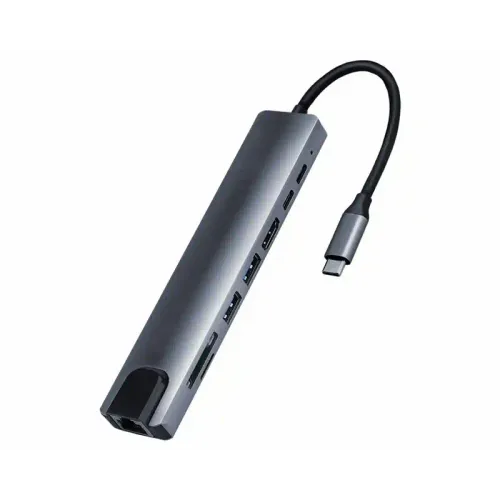 Linkom Adapter konverter Tip C- HDMI/2xUSB 3.0/TF/SD/2xTip C/RJ45  slika 1